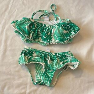 Janie and Jack Tropical Green Leaf Swimwear Size 18-24 months